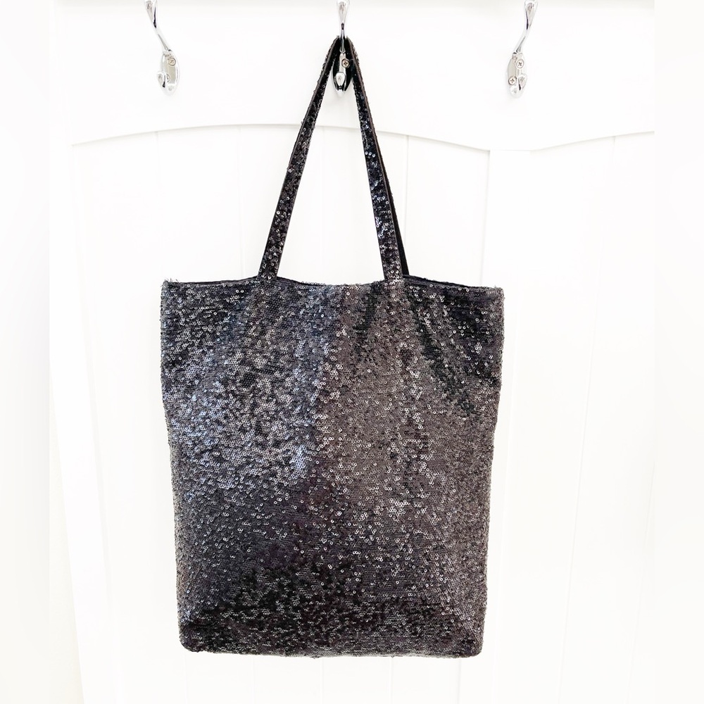 Sequin Black Tote Bag